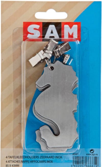Sam Tafelkleed Houders Zeepaard - 4 stuks – Afmeting: 85 x 43 mm.