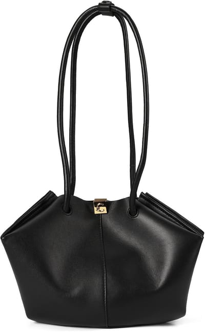 COCCINELLE Leren handtas schoudertas Kamy Handbag Smooth Leather Noir zwart