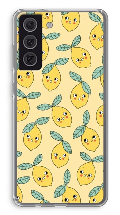 Hoesje geschikt voor Samsung Galaxy S21 FE hoesje - Citroenen - Soft Cover Telefoonhoesje - Bescherming aan alle Kanten en Schermrand