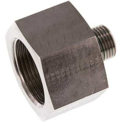 G 1/2'' x G 1 1/4'' M/F RVS Neusstuk 400 Bar - Hydrauliek - FL2S-MF-STE-012G-114G