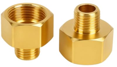 2 adapters voor gasfornuis 1/2 inch R naar 1/4 inch met zegel voor veilige aansluiting