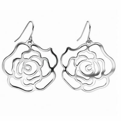 Zilveren oorhangers Pioenroos - Charme Bijoux