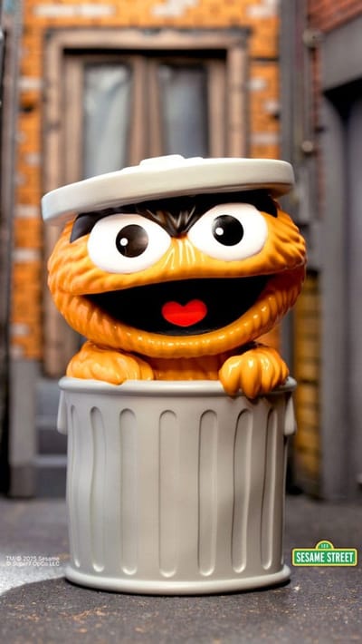 Super7 Sesame Street FUN! FUN! Vinyl Action Figure Oscar the Grouch (Orange) 13 cm Beeld