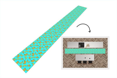 Keukenloper - Keukenmat - Design - Banaan - Fruit - Patroon - 400x50 cm - Keuken vloerkleed