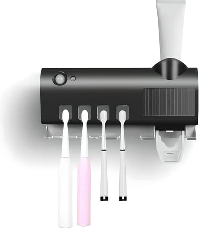 BlueTime - UV-tandenborstelhouder - Steriliserend UV-licht - Elektrisch - Tandenborstel Houder - Zwart