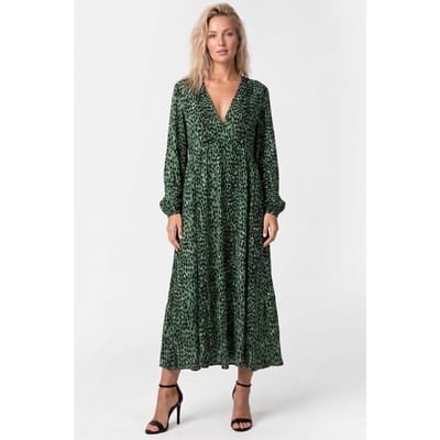 ARKET Gili Aop Dress Green Maat: 32 | Maxi Jurken Outlet | Dames | Zwart