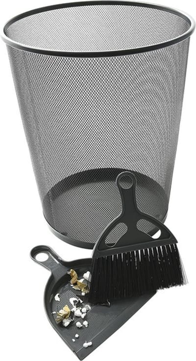 ProPlus Compacte stoffer en blik set - 17 x 19,5 cm - Grijs/Zwart - Ideaal voor kamperen