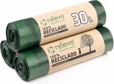 100% gerecyclede vuilniszakken, extra sterk, 30L, 60 stuks