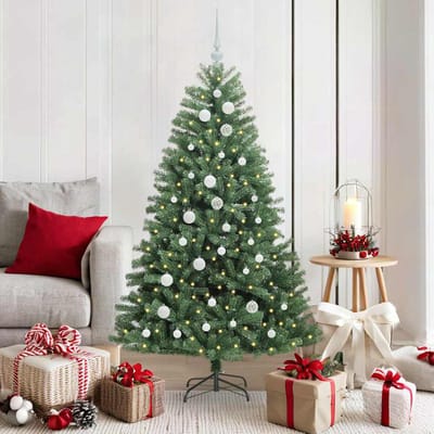 vidaXL - Kunstmatige - Hinged - Kerstboom - Groen - 150 - cm - PVC - en - Metalen