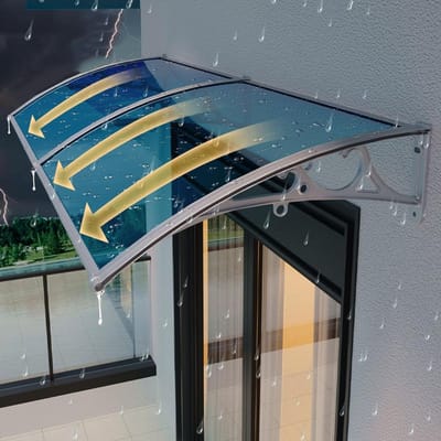 Buitenluifel - Regenbescherming - Voordeur Afdekken - UV-bestendig - 60 x 200 cm - Transparant