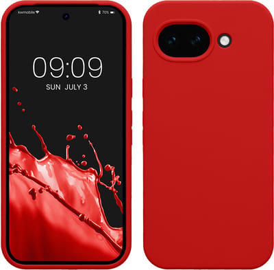 kwmobile telefoonhoesje geschikt voor Google Pixel 10a - Hoesje met siliconen coating - Smartphone case in klassiek rood