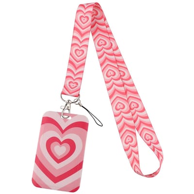 Kleurrijke Hart Lanyard Liefde Nekband Voor Sleutel ID-kaart Mobiele Telefoon Riemen Badgehouder Doe-het-zelf Ophangtouw Nekband Accessoires Decoratie