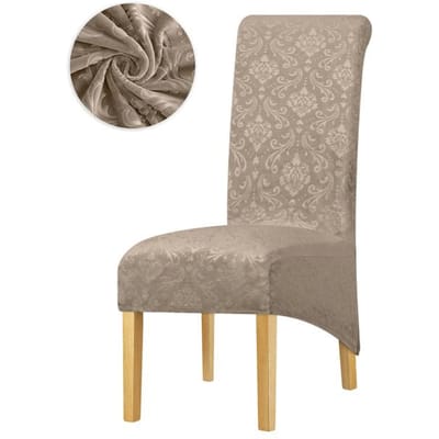 1 /2 /4 /6 Stuks Fluweel Stof Grote Eetkamerstoelhoes XL Maat Hoes voor Stoelen Lange Rug Keukenstoelhoezen Elastische Stretch 1 Piece