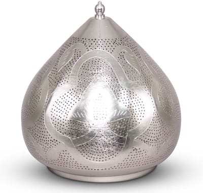 Safaary - Oosterse Tafellamp Zakia Nikkel Goud Ø 30 x 31cm