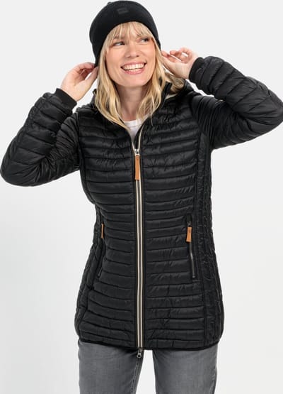 camel active Gewatteerde jas van gerecycled polyamide (GRS-gecertificeerd) - Maat womenswear-36 - Zwart