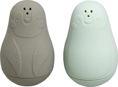 Baby's Only Spuitfiguur pinguïns - Baby badspeelgoed - Urban Green/Mint - Siliconen speelgoed - Baby cadeau