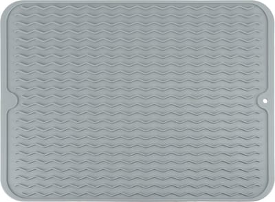 Krumble Afdruipmat - Afdruiprekken - Droogmat - Afwassen - Vaatwassen - Antislip - Huishouden - Ruitpatroon - Siliconen - 40 x 30 cm - Grijs