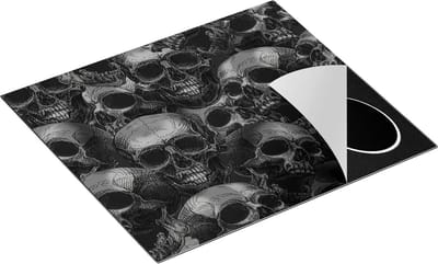 Chefcare Inductie Beschermer Schedels - Doodshoofden - Doodskoppen - 60x50 cm - Afdekplaat Inductie - Kookplaat Beschermer - Inductie Mat