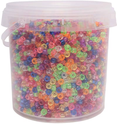 Colorations pony kralen speelgoed transparant 4 x 6 mm 500 gr multi kleuren.