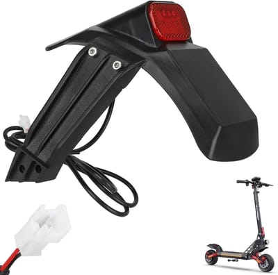 Achterspatbord met Achterlicht en Kentekenplaat voor Elektrische Scooter, LED Waarschuwingslicht en Stevige Houder