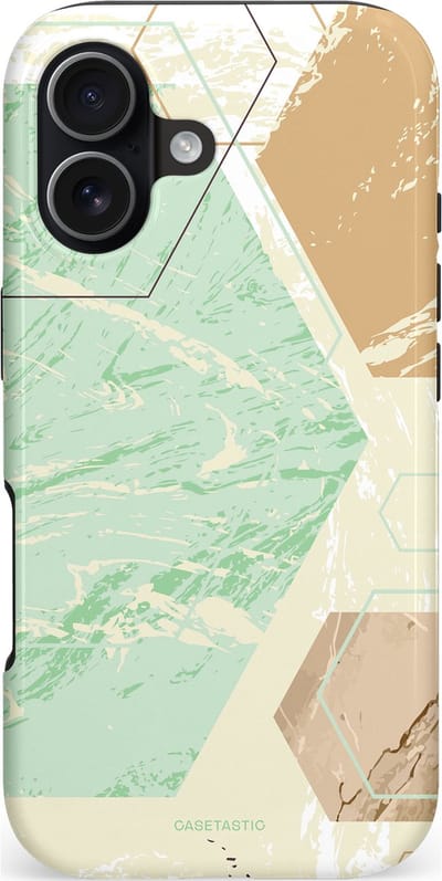 Casetastic hoesje geschikt voor Apple iPhone 17 - MagSafe - Dubbellaagse bescherming - Vlaklicht - Fashion Case - Crème Mintgroen Wit