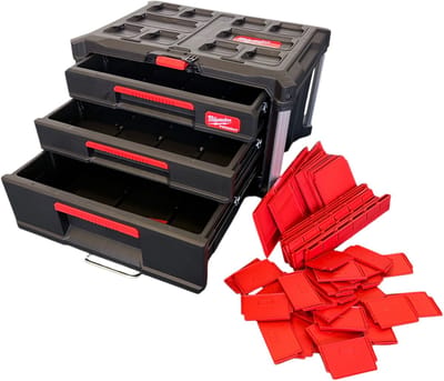 Milwaukee PACKOUT 2 + 1 Lade Gereedschapskoffer Gereedschapskoffer 363 x 564 x 414 mm ( 4932493190 ) Lade organiser