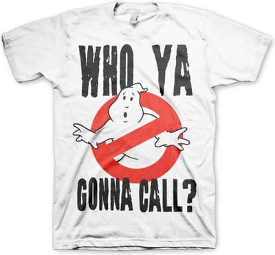 Ghostbusters Heren Tshirt -S- Who Ya Gonna Call? Wit