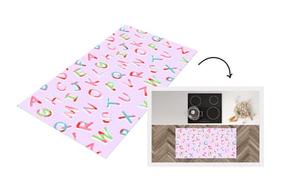Keukenloper - Loper keuken - Alfabet - Letters - Patroon - 120x60 cm - Keukenloper vinyl
