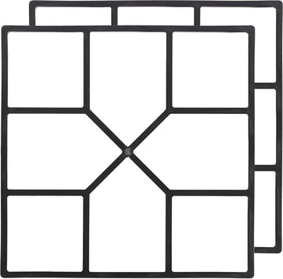 Bestratingsvorm Set - Betonmal Stapsteen - Tuinpad Aanleggen - Herbruikbaar Plastic - 40x40 cm - Zwart