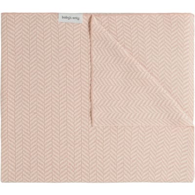 Baby's Only Ledikantdeken Dawn - Baby deken met visgraat motief - Babydeken uit katoen en acryl - 6 tot 36 maanden - Blush/Ecru - 100x135 cm