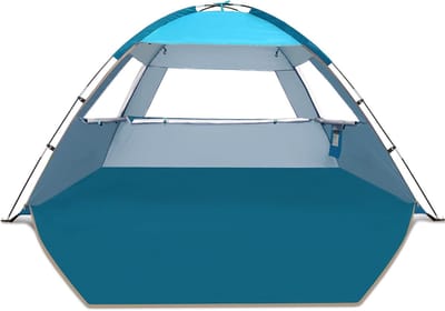 Lichte Strandtent voor 3-4 Personen met UV 50+ Bescherming - Eenvoudig op te zetten en Perfect voor Strand en Kamperen