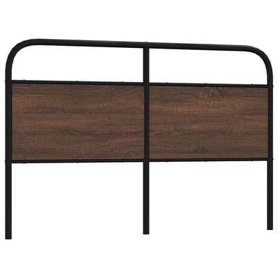 vidaXL - Vervangend - hoofdbord - 160 - cm - bewerkt - hout - en - staal - bruin - eikenkleurig