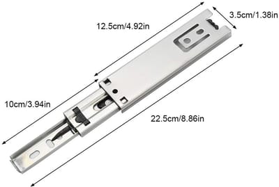 Dailygoods - 2 * Ladegeleiders 2 Stks 5in Mini Korte Ladegeleiders Meubels Geleiderail Volledige Uitbreiding Keukenkast Hardware