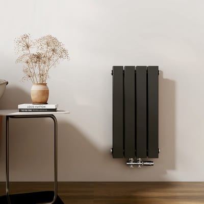 EMKE Radiator - Dubbel-Laags Plat - Mat Zwart - 60x30 cm - 327 W - Kolomradiator Vertical - Verwarming voor Alle Ruimtes
