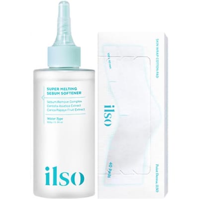 ILSO Nettoyant Sébum Super Fondant Adoucissant Sébum 150g + Cotons Démaquillants 40 Pièces Ensemble white