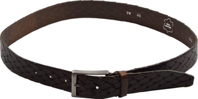 Riem echtleder Gevlochten Groene Riem 95 cm - 3.5 cm Breed - Aanpasbaar met Schroef- groene Kleur