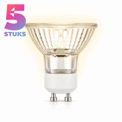5x Reflector Halogeenlamp GU10 - 75W - Warm Wit Licht (2700K) - 625 lm - 2 jaar - Dimbaar
