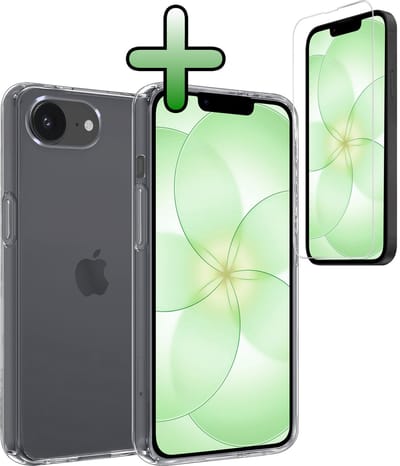 Hoesje Met Screenprotector - Geschikt voor Apple iPhone 17e - Sterk & Shockproof - Back Cover - Siliconen Case - Telefoon Hoes - Transparant
