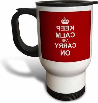 Reismok RVS - Drinkbeker - Dranken meenemen - Handvat met duimsteun - 14 oz - Wit