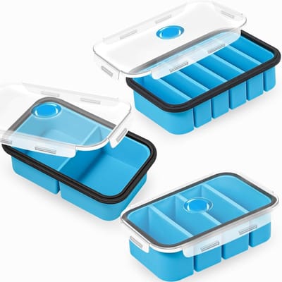 Siliconen soepvriesbakjes met deksels - 3 stuks voor 1/2, 1 en 2 kopjes - Ideaal voor voedselbereiding en invriezen van soep en boter