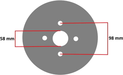 Velgen voor Aanhanger - Wielophanging Set - Transport en Opslag - Voor 8 Inch Banden - 98 mm Gatafstand - Grijs