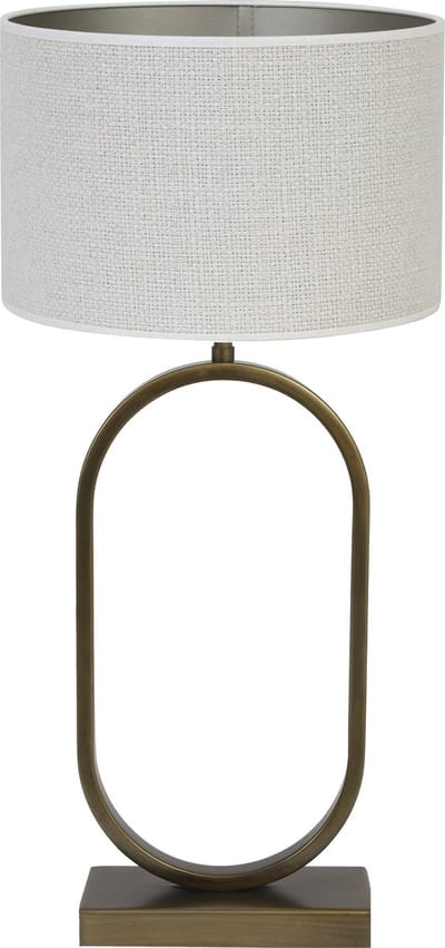 Light & Living Tafellamp Jamiri/Saverna - Ant, Brons/Eiwit - Ø30x67cm - Tafellamp met kap