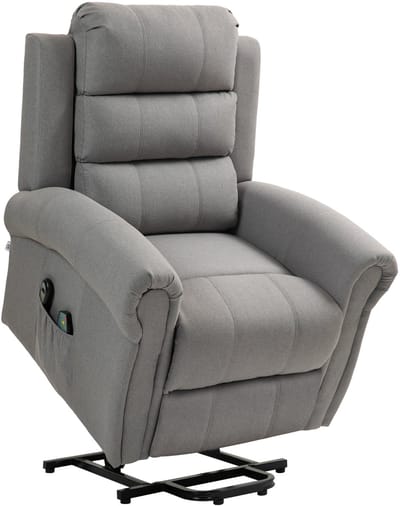 HOMCOM Multifunctionele elektrische liftstoel Polyester, schuim 91L x 89B x 106H cm Lichtgrijs