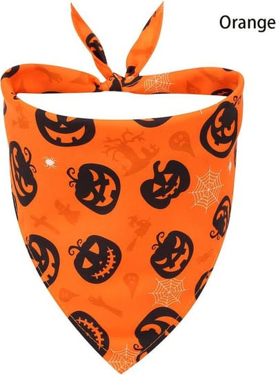 HALLOWEEN ACTIE!! honden Bandana - oranje - pompoenen - one size