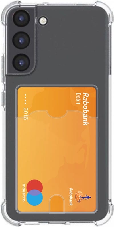 Transparant Hoesje met Pasjeshouder Geschikt voor Samsung Galaxy S22 | Back Cover Dun TPU | Schokbestendig | Ultra Dun | Kaarthouder Achterkant | Shockproof | Doorzichtig
