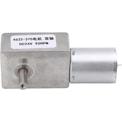 DC Tandwielmotor Dubbele As Rotatierichting Instelbaar Vierkant Turbine Worm Snelheidsreductie