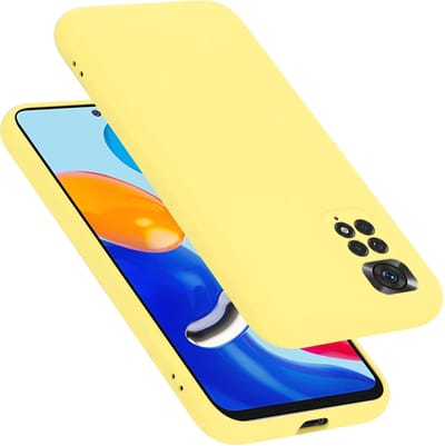 Cadorabo Hoesje geschikt voor Xiaomi RedMi NOTE 11 4G / 11S 4G in LIQUID GEEL - Beschermhoes gemaakt van flexibel TPU silicone Case Cover