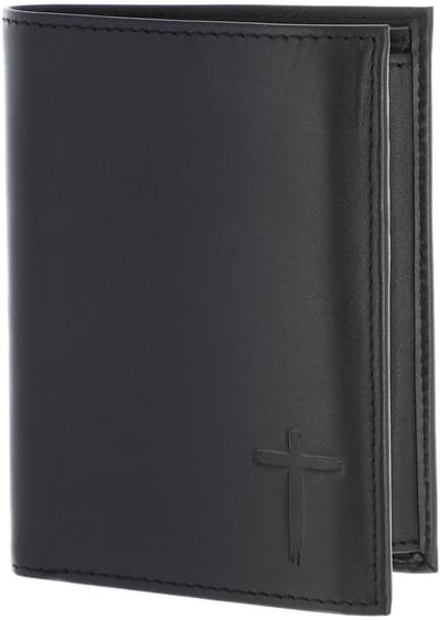 oxmox Leren portemonnee Leather RFID Protect Kombibörse Freedom Cross Embossed Black zwart