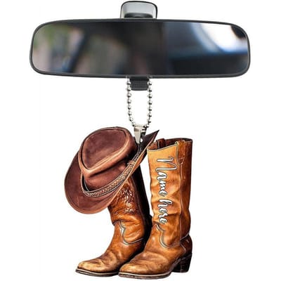 Cowboylaars Hangers, Gepersonaliseerde Hoeden, Cowboy Auto Spiegel Hangers