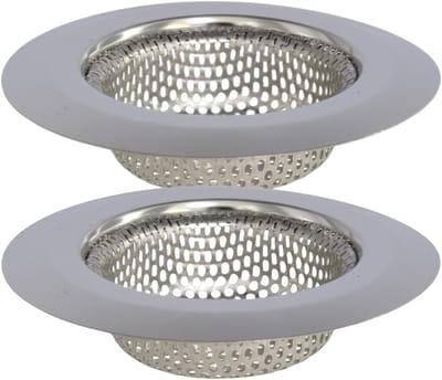 Gerimport gootsteen zeefje DIA - D9 cm - zilver - metaal - wasbak - keukenaccessoires